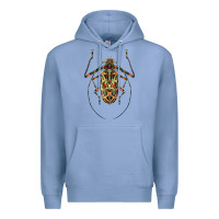 Colony Blue Acrocinus Beetle Illustrations Premium Hoodie - LillyAllenDesigns