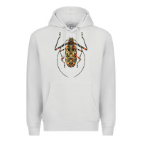 Dove Grey Acrocinus Beetle Illustrations Premium Hoodie - LillyAllenDesigns