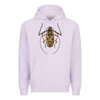 Lilac Acrocinus Beetle Illustrations Premium Hoodie - LillyAllenDesigns