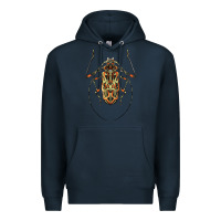Navy Acrocinus Beetle Illustrations Premium Hoodie - LillyAllenDesigns