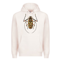 Pale Pink Acrocinus Beetle Illustrations Premium Hoodie - LillyAllenDesigns