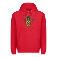 Red Acrocinus Beetle Illustrations Premium Hoodie - LillyAllenDesigns