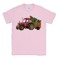 Bubblegum Pink Christmas Farm Tractor Classic Tee - RanaPortraitStore