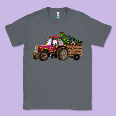 Christmas Farm Tractor Classic Tee Designed By Ranaportraitstore