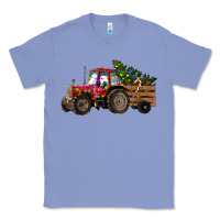 Colony Blue Christmas Farm Tractor Classic Tee - RanaPortraitStore