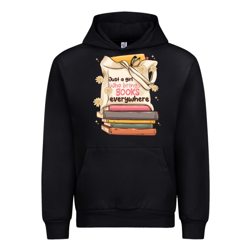 Just A Girl Who Brings Books Everywhere Urban Hoodie by MaliasSmallBusiness | Teevron