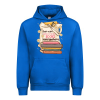 Cobalt just a girl who brings books everywhere Urban Hoodie - MaliasSmallBusiness