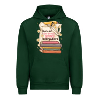 Forest Green just a girl who brings books everywhere Urban Hoodie - MaliasSmallBusiness