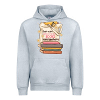 Heather Grey just a girl who brings books everywhere Urban Hoodie - MaliasSmallBusiness