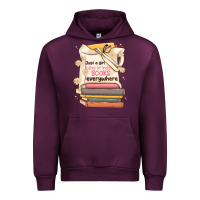 Mauve Wine just a girl who brings books everywhere Urban Hoodie - MaliasSmallBusiness