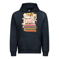 Navy just a girl who brings books everywhere Urban Hoodie - MaliasSmallBusiness