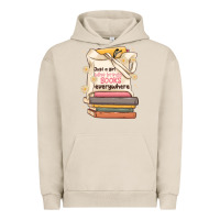 Pigment French Oak just a girl who brings books everywhere Urban Hoodie - MaliasSmallBusiness