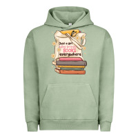 Pigment Oil Green just a girl who brings books everywhere Urban Hoodie - MaliasSmallBusiness