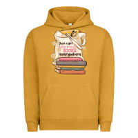Pigment Peanut Butter just a girl who brings books everywhere Urban Hoodie - MaliasSmallBusiness