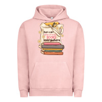 Pigment Salmon just a girl who brings books everywhere Urban Hoodie - MaliasSmallBusiness