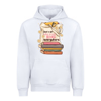 White just a girl who brings books everywhere Urban Hoodie - MaliasSmallBusiness