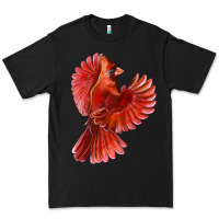 Black Flying Northern Cardinal Bird Premium Tee - LillyAllenDesigns