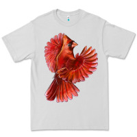 Dove Grey Flying Northern Cardinal Bird Premium Tee - LillyAllenDesigns