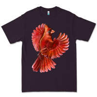 Plum Flying Northern Cardinal Bird Premium Tee - LillyAllenDesigns