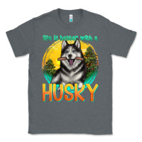 Charcoal Heather life is better with a husky Classic Tee - texasbilliewilder