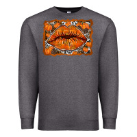 Charcoal Heather fall lips Premium Sweatshirt - RacoonDesign