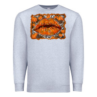 Heather Grey fall lips Premium Sweatshirt - RacoonDesign