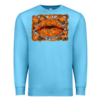Ocean Blue fall lips Premium Sweatshirt - RacoonDesign