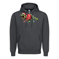 Smoke t rex christmas Zipper Hoodie - RanaPortraitStore