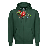 Sports Green t rex christmas Zipper Hoodie - RanaPortraitStore