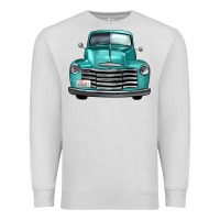 Dove Grey western truck front view Premium Sweatshirt - FaDigitalArtStudio