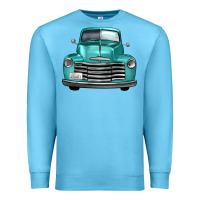 Ocean Blue western truck front view Premium Sweatshirt - FaDigitalArtStudio