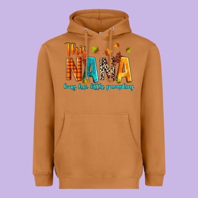 This Nana Loves Her Little Pumpkins Heavyweight Hoodie Designed By Texasbilliewilder