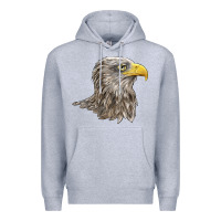 Heather Grey American White Sea Eagle Head Premium Hoodie - LillyAllenDesigns