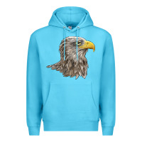 Ocean Blue American White Sea Eagle Head Premium Hoodie - LillyAllenDesigns