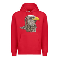 Red American White Sea Eagle Head Premium Hoodie - LillyAllenDesigns