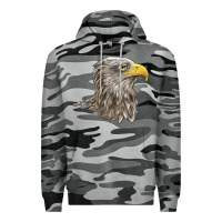 Slate Camo American White Sea Eagle Head Premium Hoodie - LillyAllenDesigns