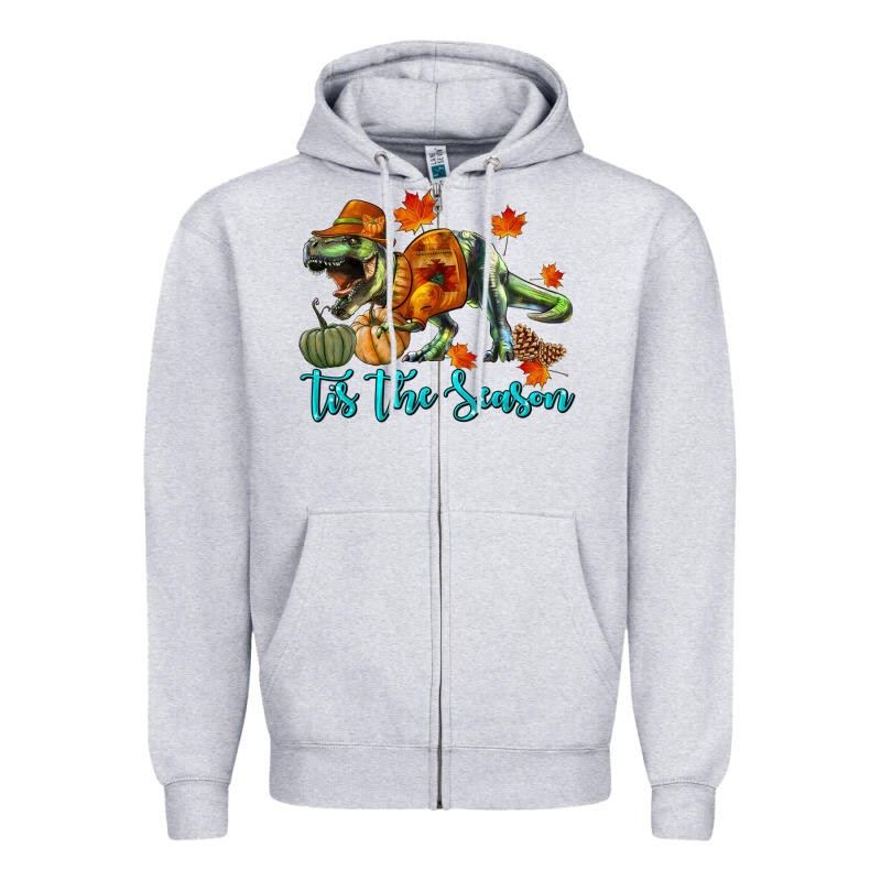 T Rex Tis The Season Zipper Hoodie by RanaPortraitStore | Teevron