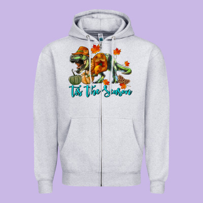 Zipper Hoodie t rex tis the season