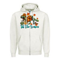 Oatmeal Heather t rex tis the season Zipper Hoodie - RanaPortraitStore