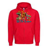 Red t rex tis the season Zipper Hoodie - RanaPortraitStore