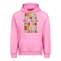 Fuchsia Pink jesus loves me this i know for the bible tells me Urban Hoodie - MaliasSmallBusiness