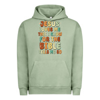 Pigment Oil Green jesus loves me this i know for the bible tells me Urban Hoodie - MaliasSmallBusiness