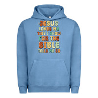 Pigment Pebble Blue jesus loves me this i know for the bible tells me Urban Hoodie - MaliasSmallBusiness