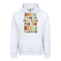 White jesus loves me this i know for the bible tells me Urban Hoodie - MaliasSmallBusiness
