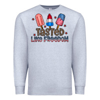 Heather Grey tasted like freedom Premium Sweatshirt - CowhideDigitalArt