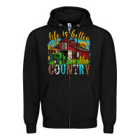 Black life is better in the country western Zipper Hoodie - texasbilliewilder
