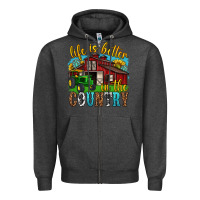 Charcoal Heather life is better in the country western Zipper Hoodie - texasbilliewilder