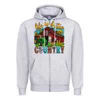 Heather Grey life is better in the country western Zipper Hoodie - texasbilliewilder