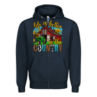 Navy life is better in the country western Zipper Hoodie - texasbilliewilder