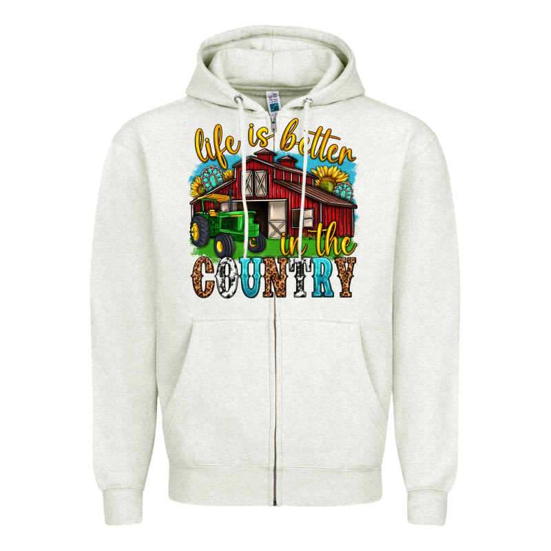Life Is Better In The Country Western Zipper Hoodie by texasbilliewilder | Teevron